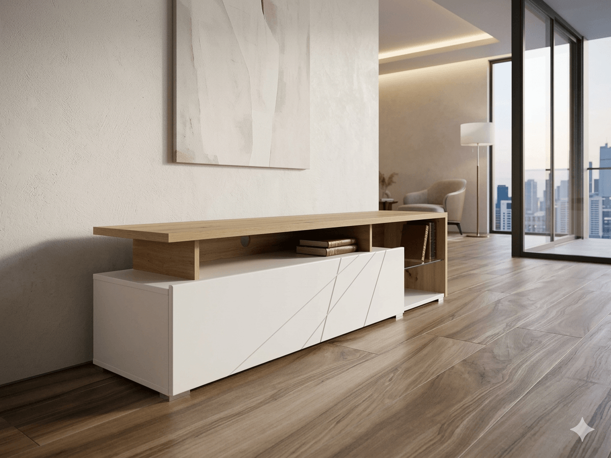 Tv Stand Melamine Faced Chipboard 16mm (Led Light Included )