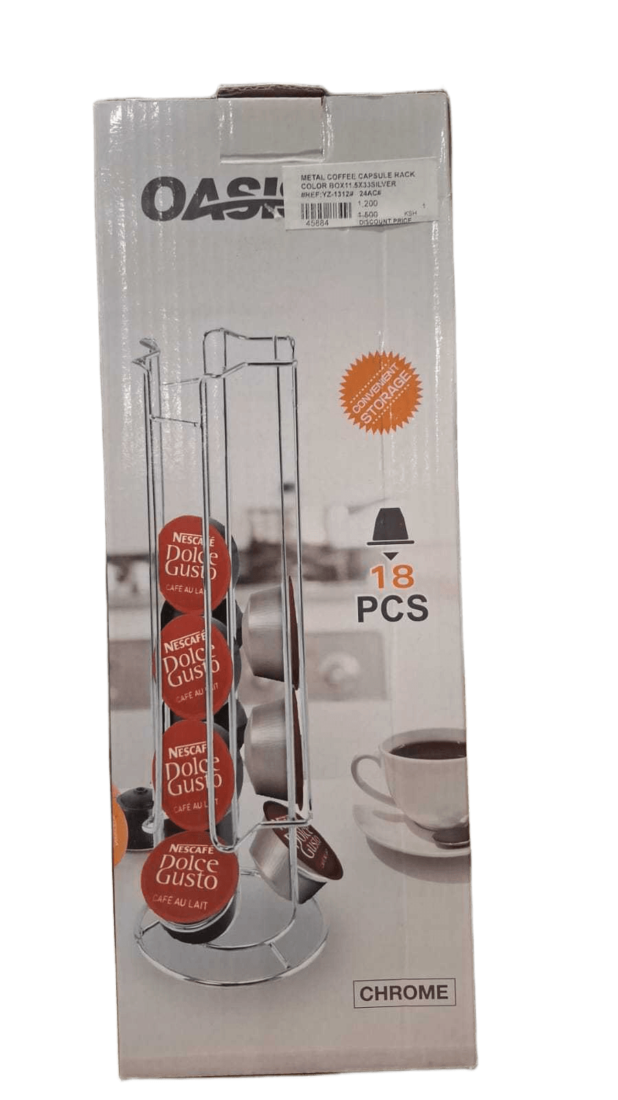Metal Coffee Capsule Rack Color Box11.5x33silver