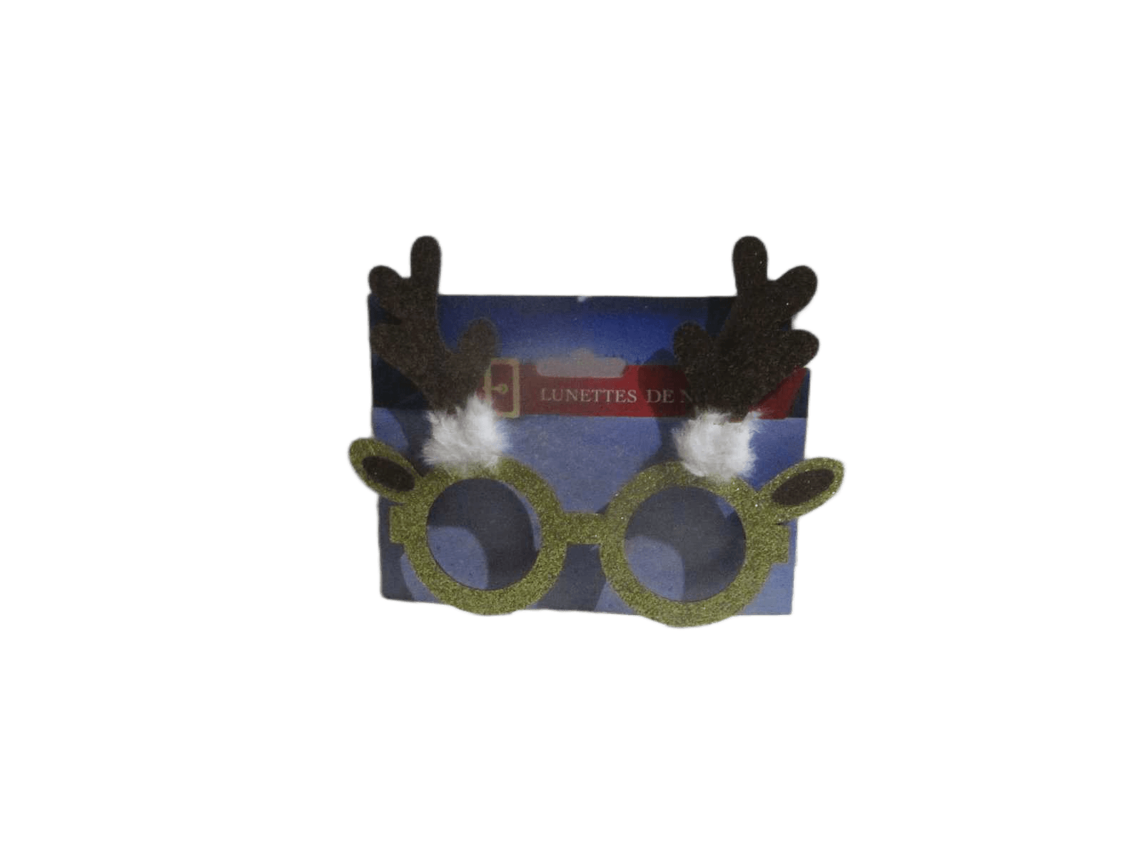 Reindeer Glasses Gold Glitter