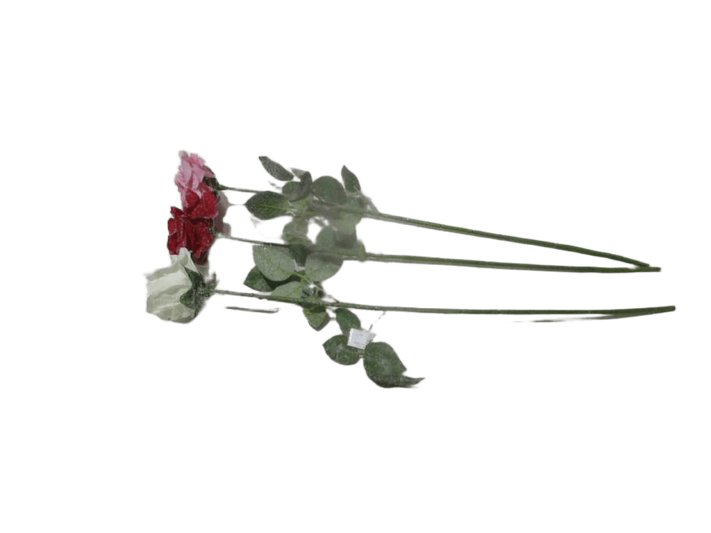 Artificial Flower Rose 70cm Single 3 Ass. Pink Mv08 -8pcs White Wh01/A -8pcs Red -8pcs 94*53*62cm