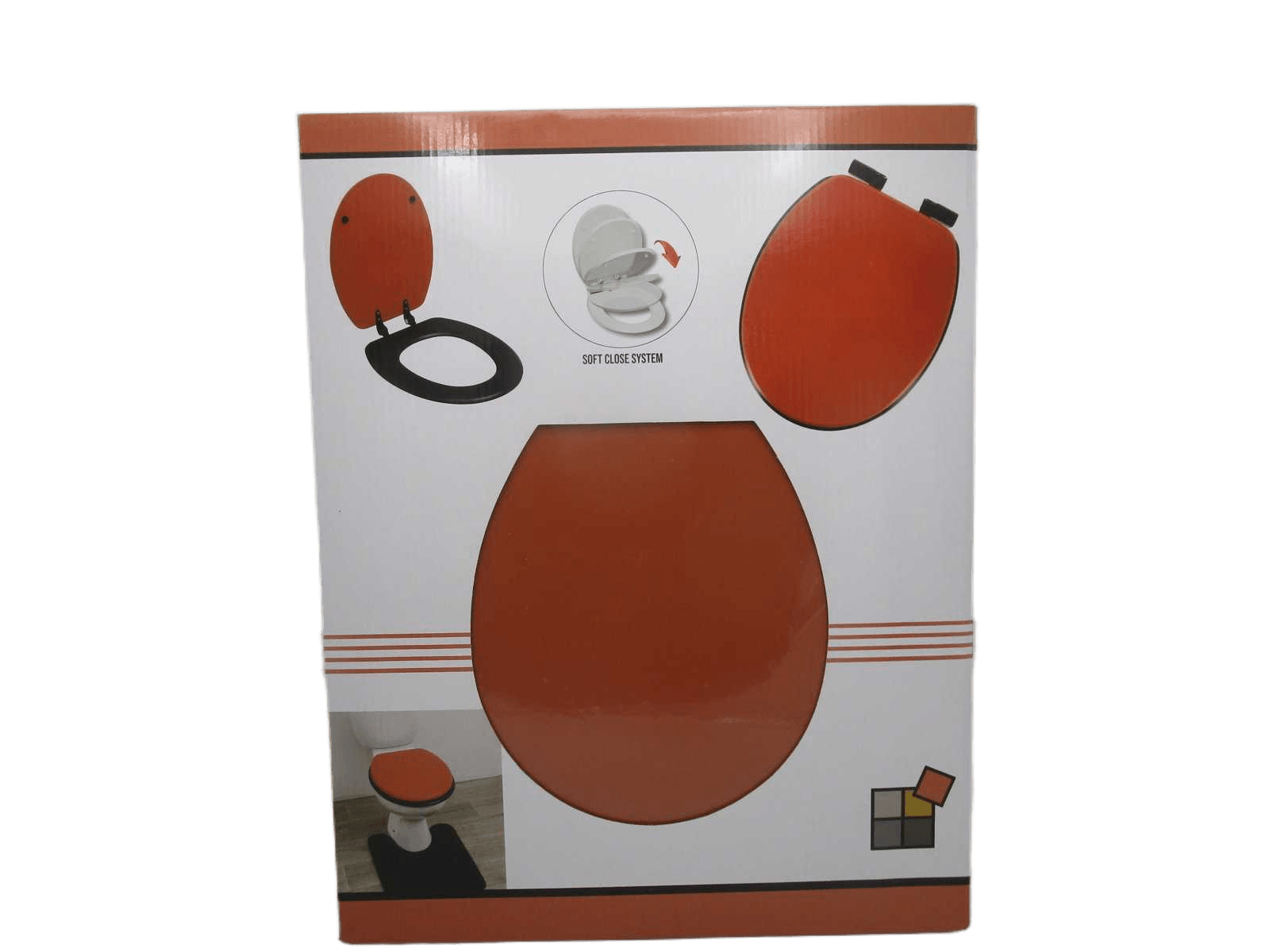 Toilet Lid Mdf 18 Inch Seat Blacke Abs Fasteners Fall Brake Blackes - Terre De Siena /Black
