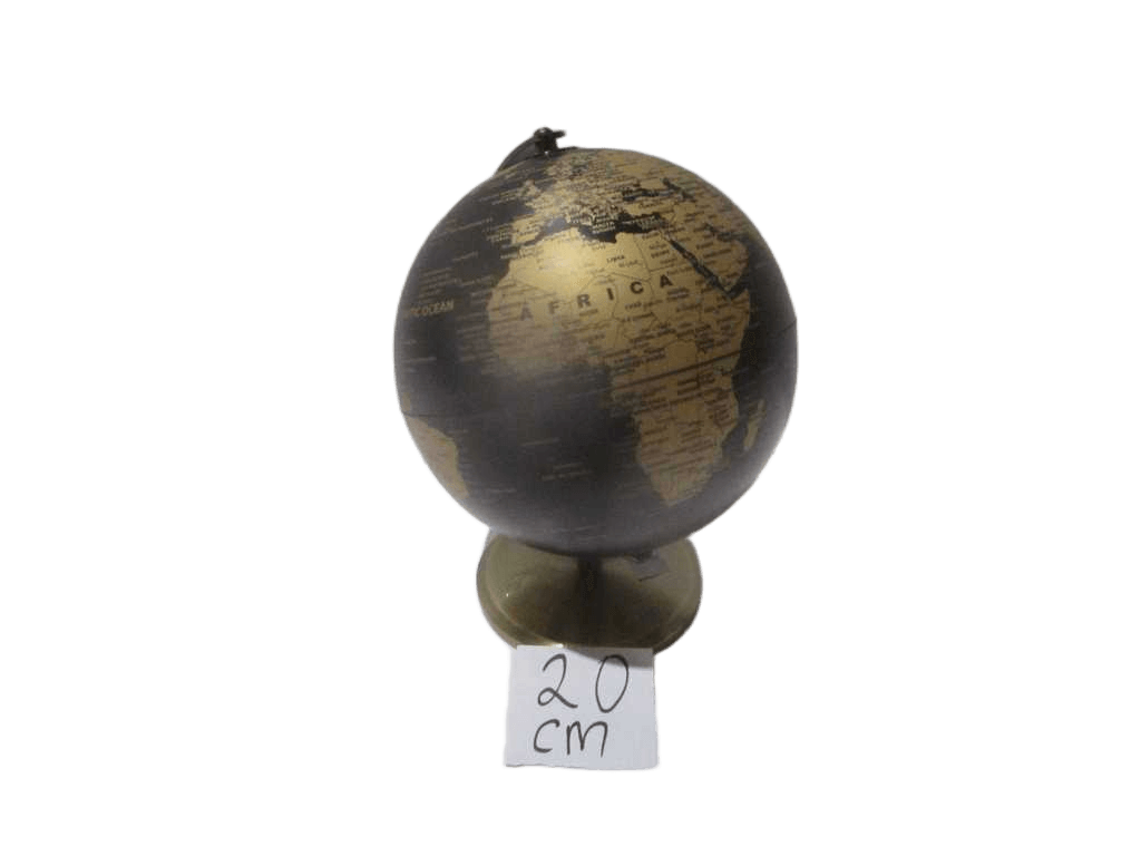 Globe Pvc Metal Base English Color Box Black+gold Matt 20cm