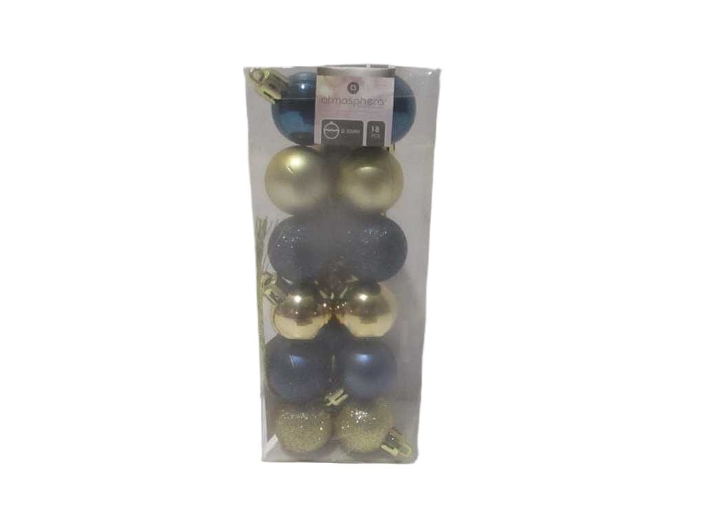 Balls Xmas 18 X 30mm Blue Gold