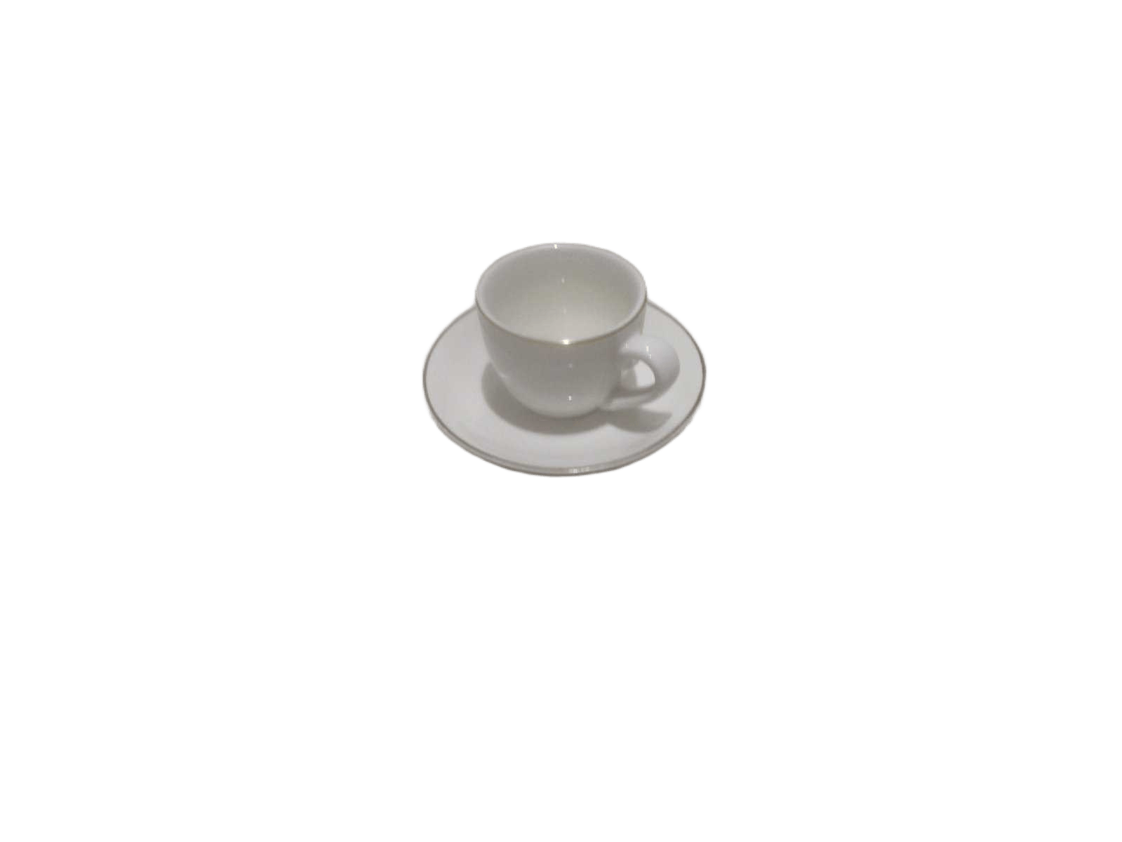 Expresso Cup 90ml +4.75'' Plate Gold Line 8.5x6.6x5.2 D12x1.8