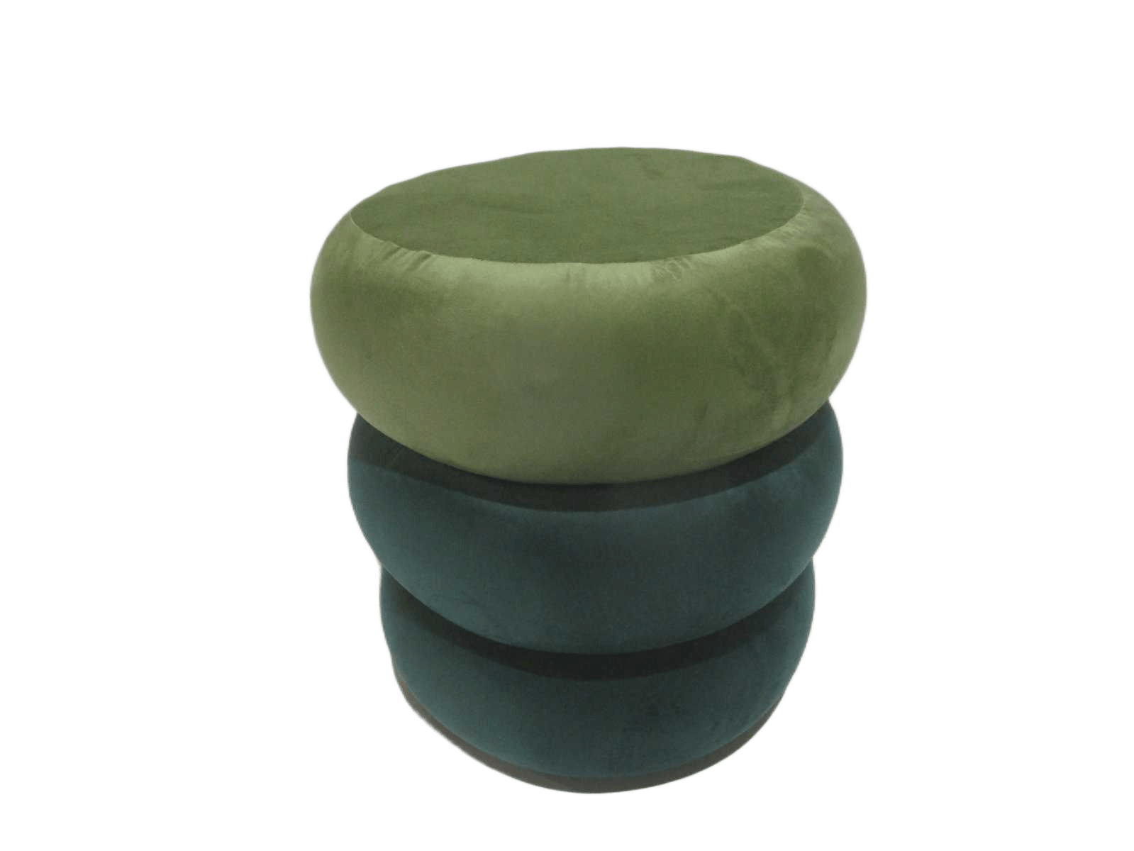 Stool 3 Level, Top Level Green 54, Base 2 Level Dark Green 56 Velvet Top Light Green 54, Base 2 Level Dark Green56 35x35x40 1cl=