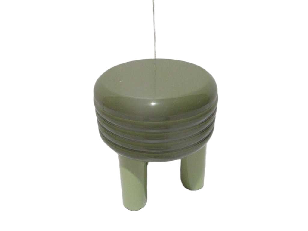 Stool 100% Iron Shinny Bi Color Dk Green Lt Green