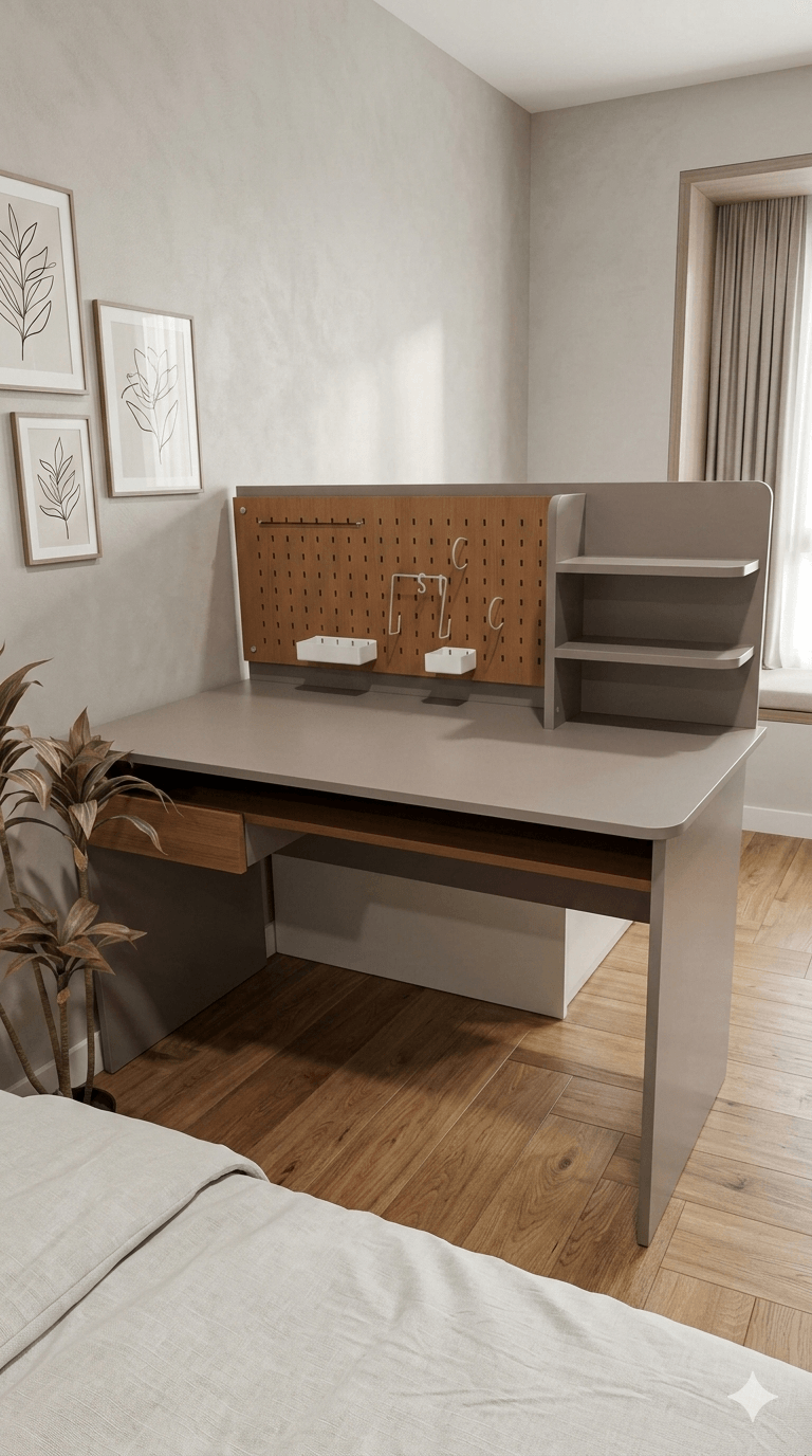 Study Desk Ares As Picture Grey Dsk: 120x60x75cm Top: 116x17x45cm
