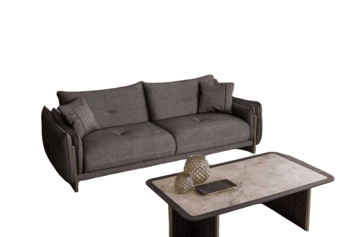 Coffee Table Dark Walnut Marble Effect 130x39x73cm