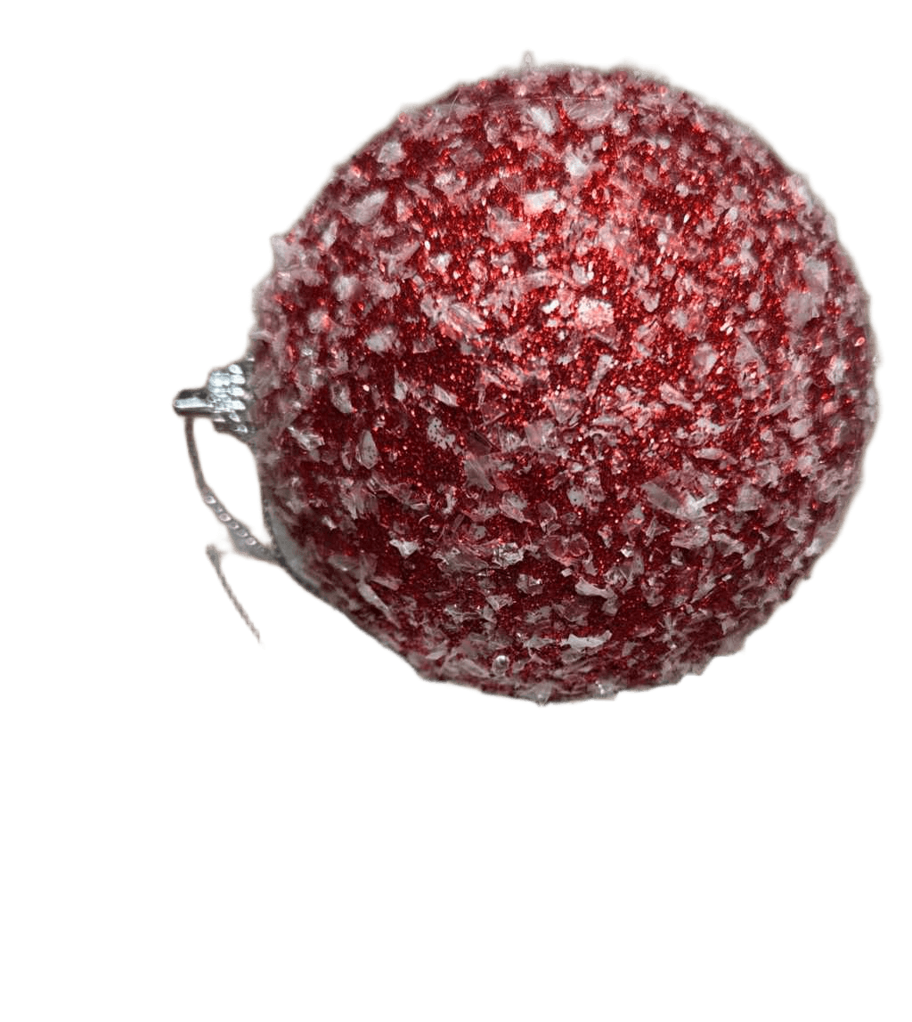 Christmas Flocked Ball 8cm 2asst
