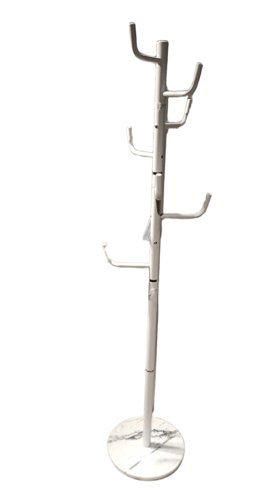 Coat Rack Iron+ceramic Base 8 Hook Matt 38mm Tube Brown Box White 177xd37cm