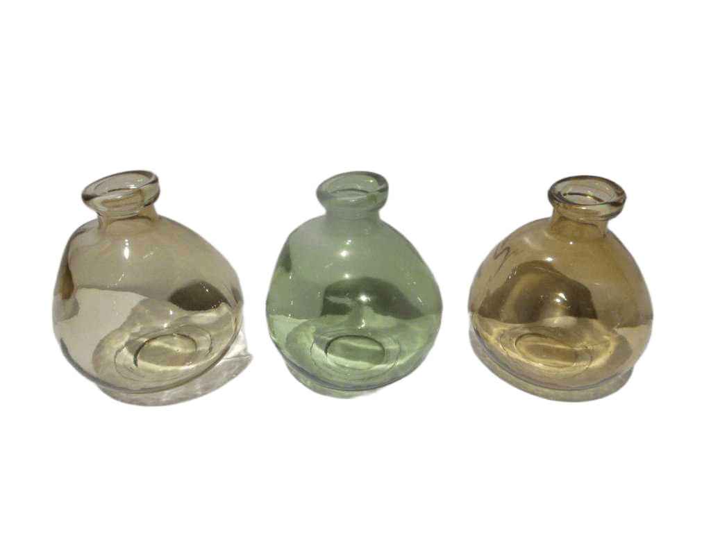 Vase Glass 14x16cm 3ass Clr