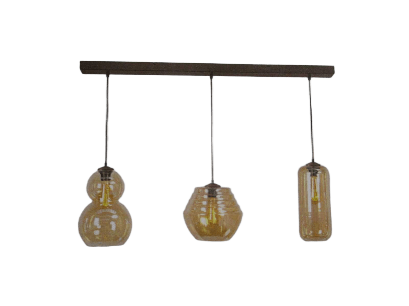 Hl Quinto 3-Light Cacao 100x8cm 3x Glass Amber 1x -2 + 1x -5 + 1x -8 - Included Bulb Slx023960205 X3 Amber Glass - Bronze