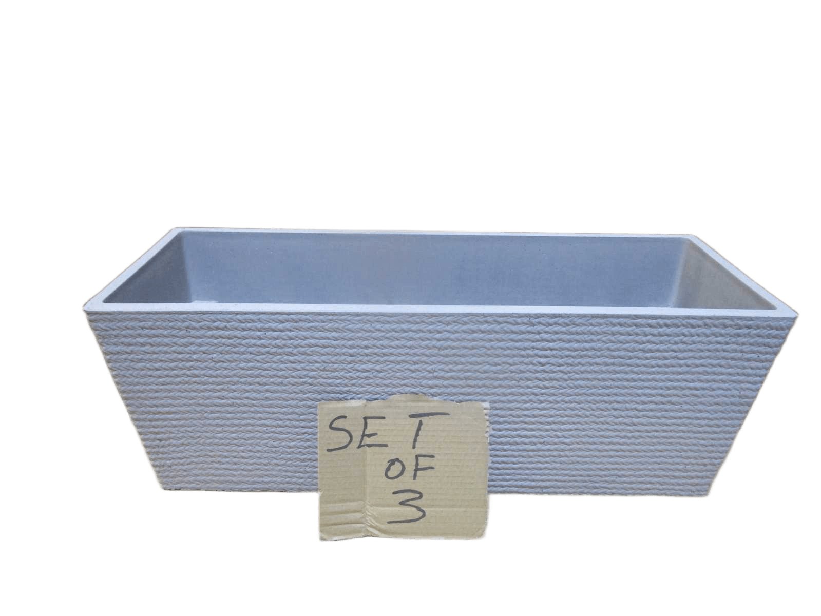 Pot Flower Set Of 3 Pe+pp Taupe Taupe 70x25x25, 85x32x32, 100x37x39