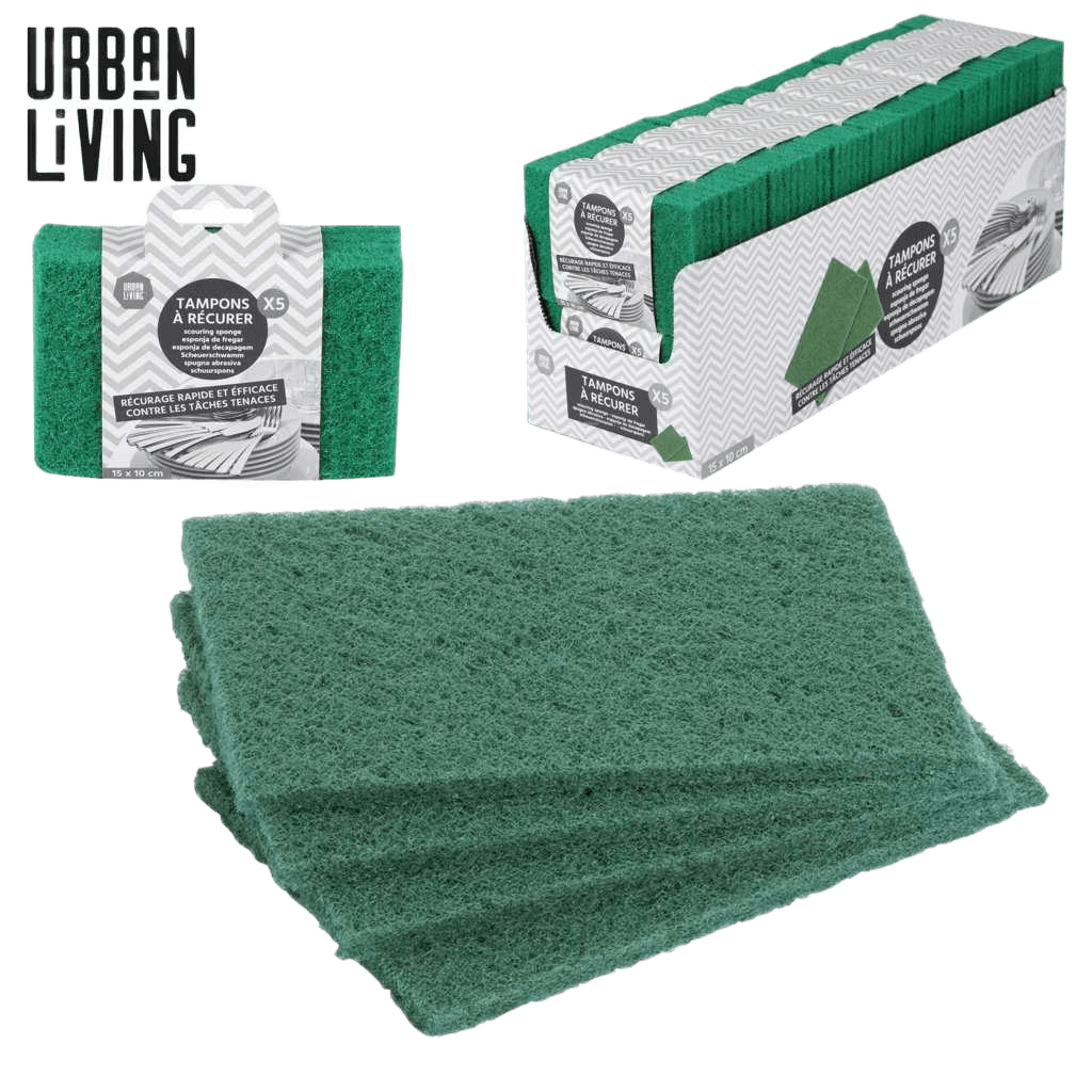 Scouring Pad The Display Green In X5pcs Fiber