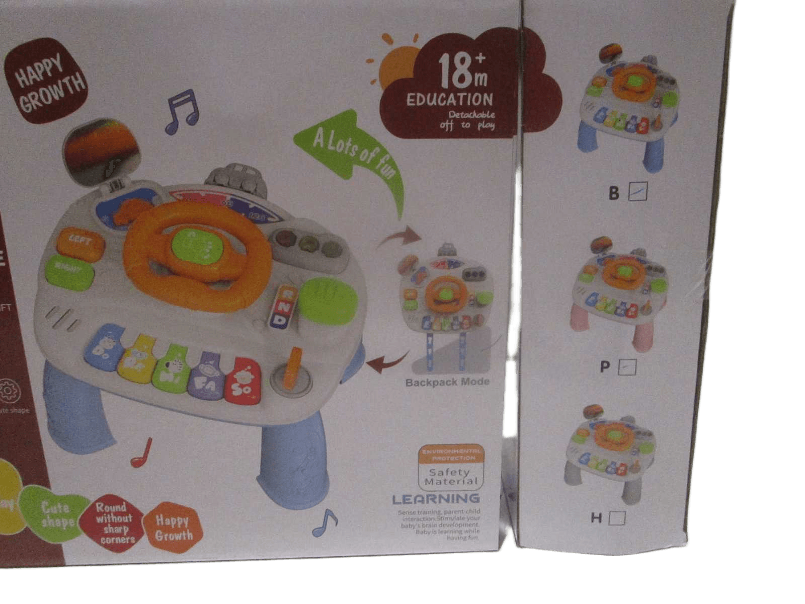 Cartoon Steering Wheel Game Table Light, Music Abs Need 3x1.5v Aa Batteries Color Box Pink Blue Ass