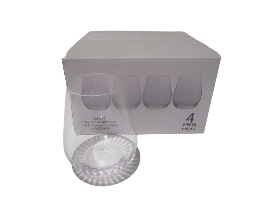 Wisky Cup Set Of 4 , Crystal Colorbox 'clear '8.8*h11