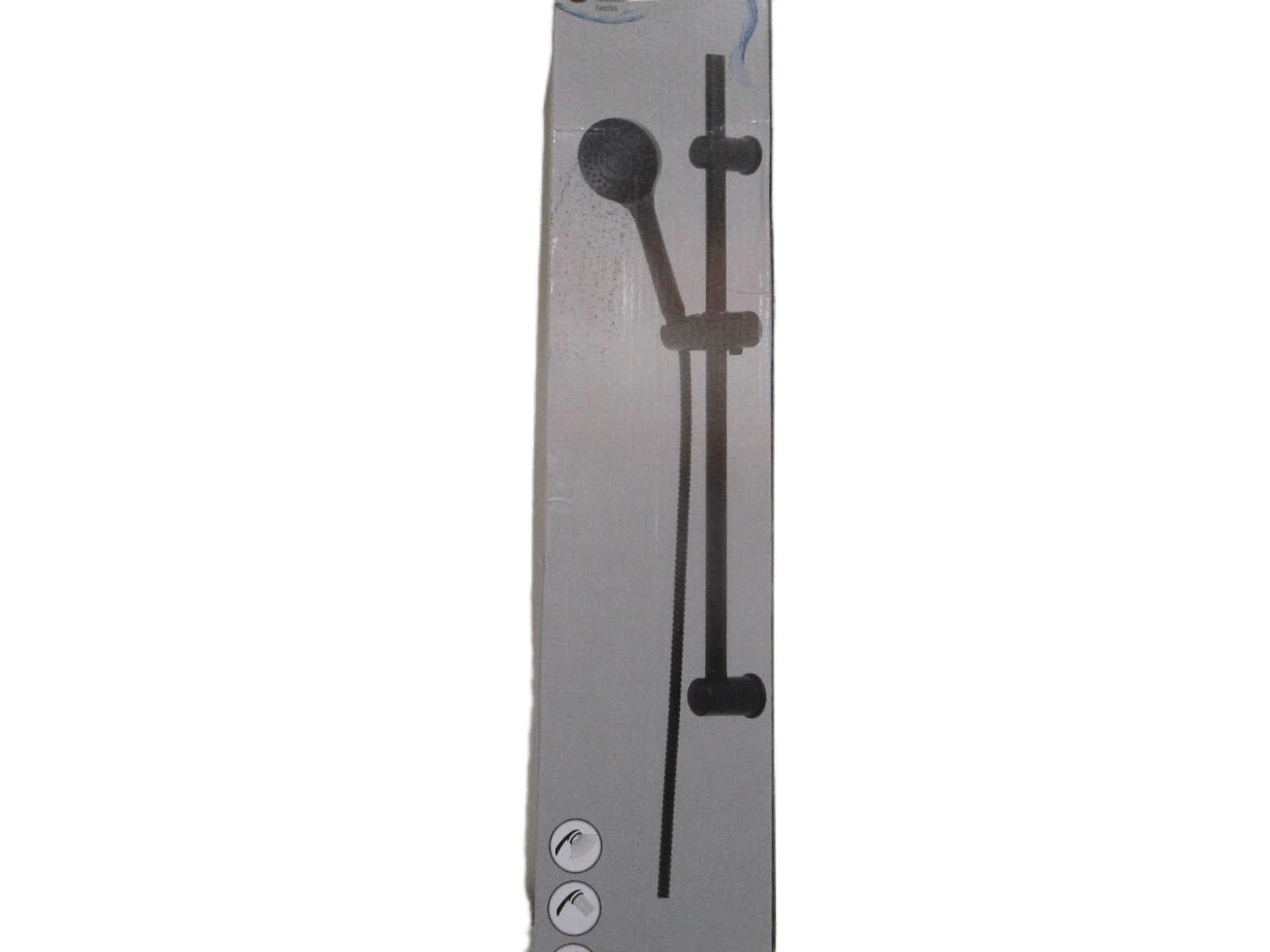 Kit Colonne 70cm /Douchette 5 Fonctions / Flexible Steelinox 150 Cm - Black Mat