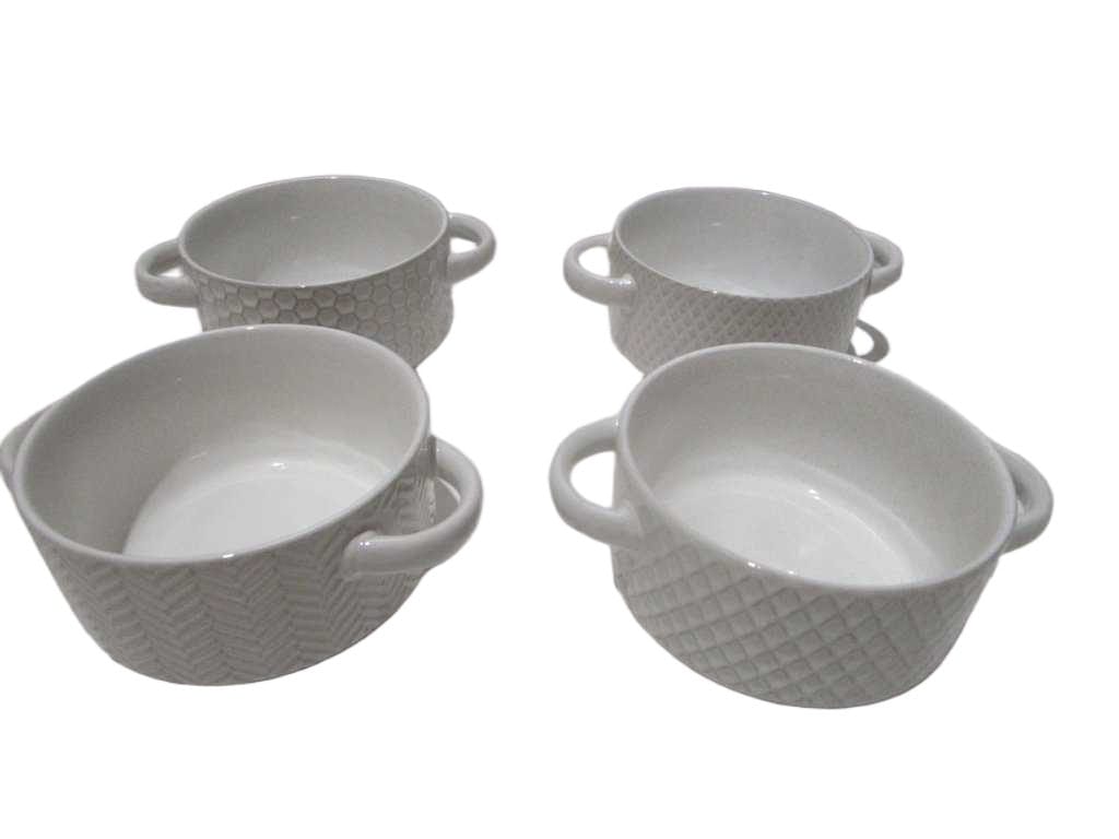 Soup Bowl With 2 Handles Stoneware Stock Qty: 5994pcs 5 Designs Ass 5 Designs Ass 14x8cm