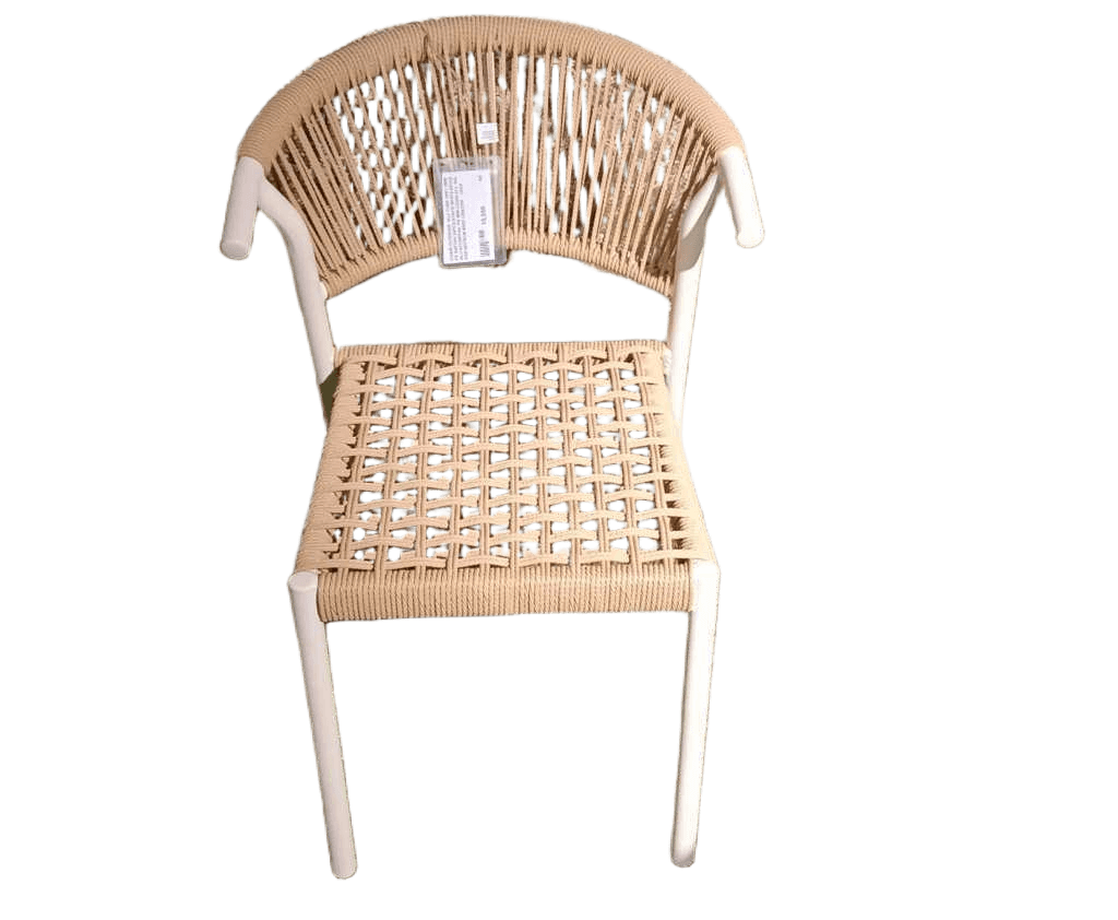 Chair Outdoor Alu Tube 28x1.2mm Pe Rattan 24pcs/Stack White/Beige Alu 91725pf5a; Pe Wm-Cs003-013 W54 Xd61xh78cm