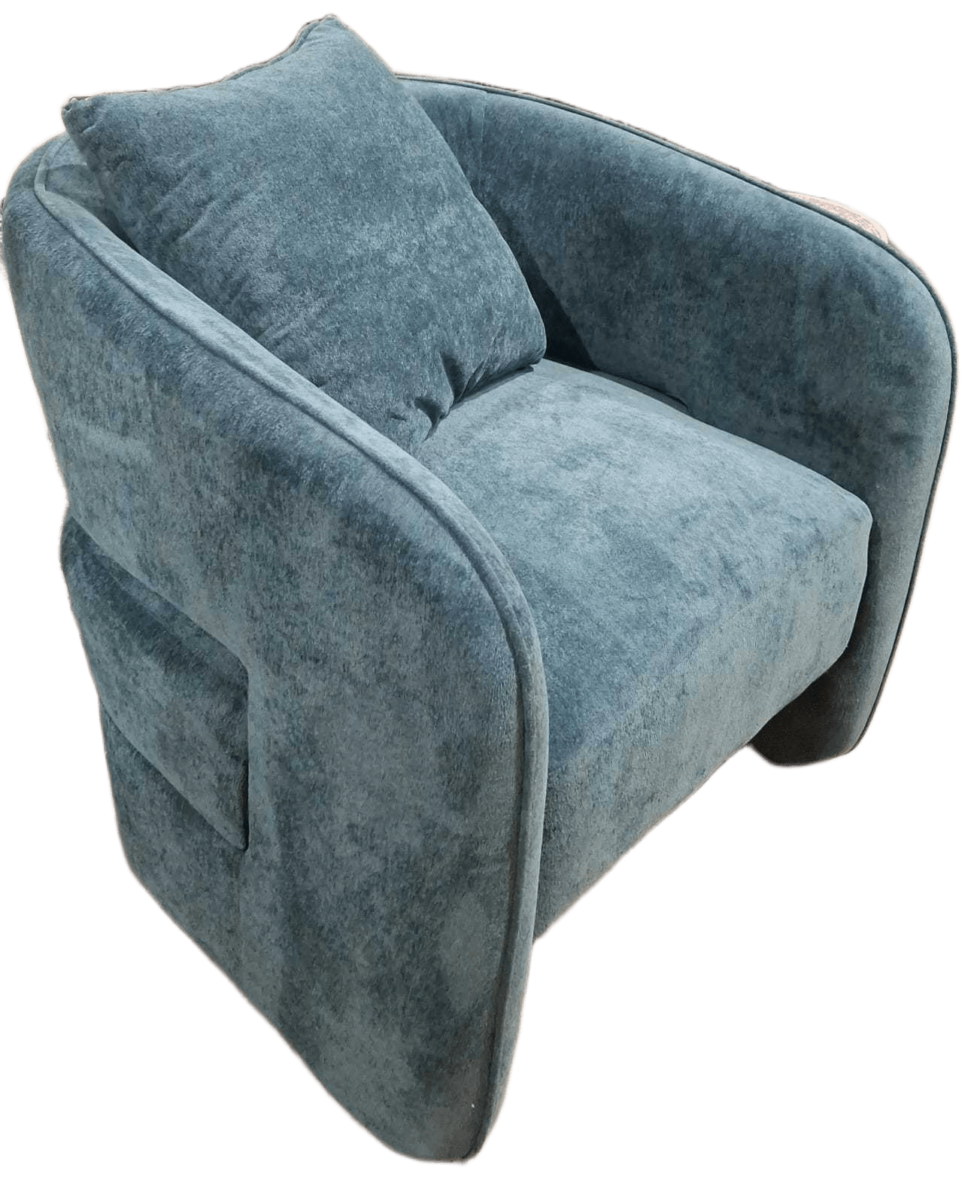 Chair Club Fabric Petrol Blue With Wood Frame And 1 Pillow A62627-15