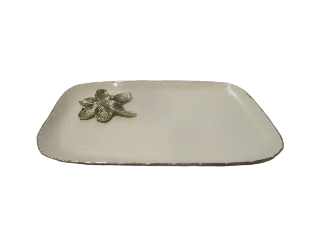 Plate Rectangular Iron Alluminium Champagne Insert