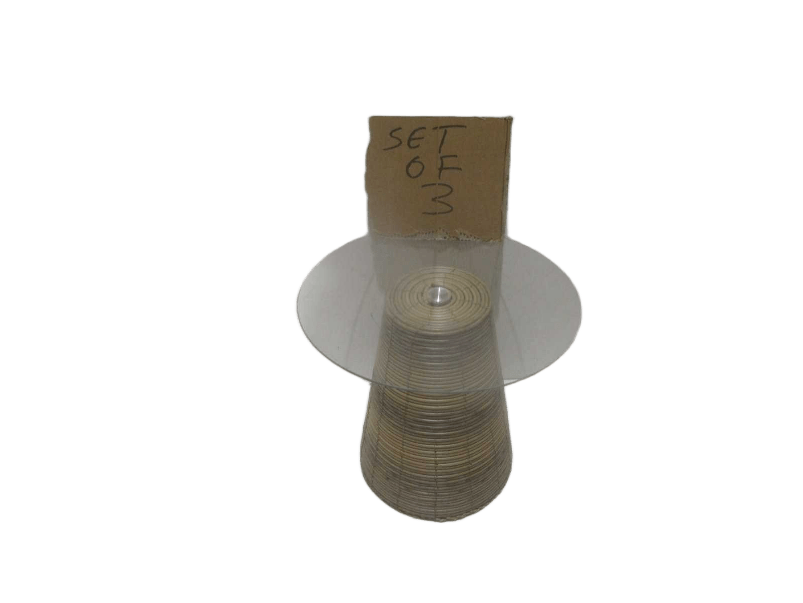 Coffee Tables Set Of 3 Glass Top 45*45*50 45*45*45 40*40*40 2cl=