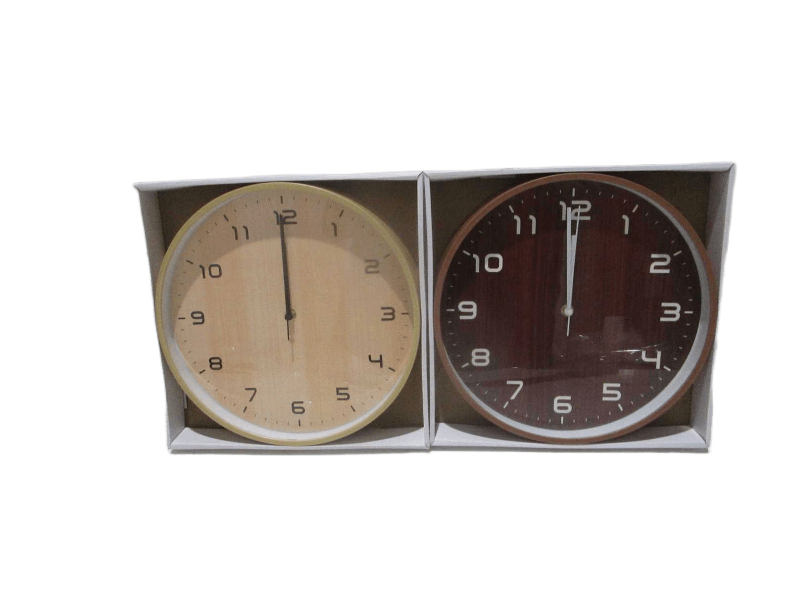 Clock-460g Plastic+glass White Display Box Yellow Brown Ass 30*30cm