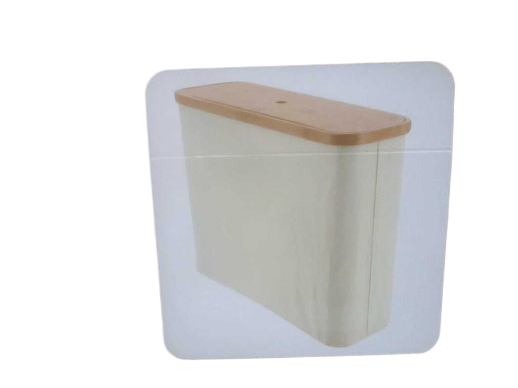 Toilet Paper Storage Box Polyester Fabric / Bamboo Lid - Natural