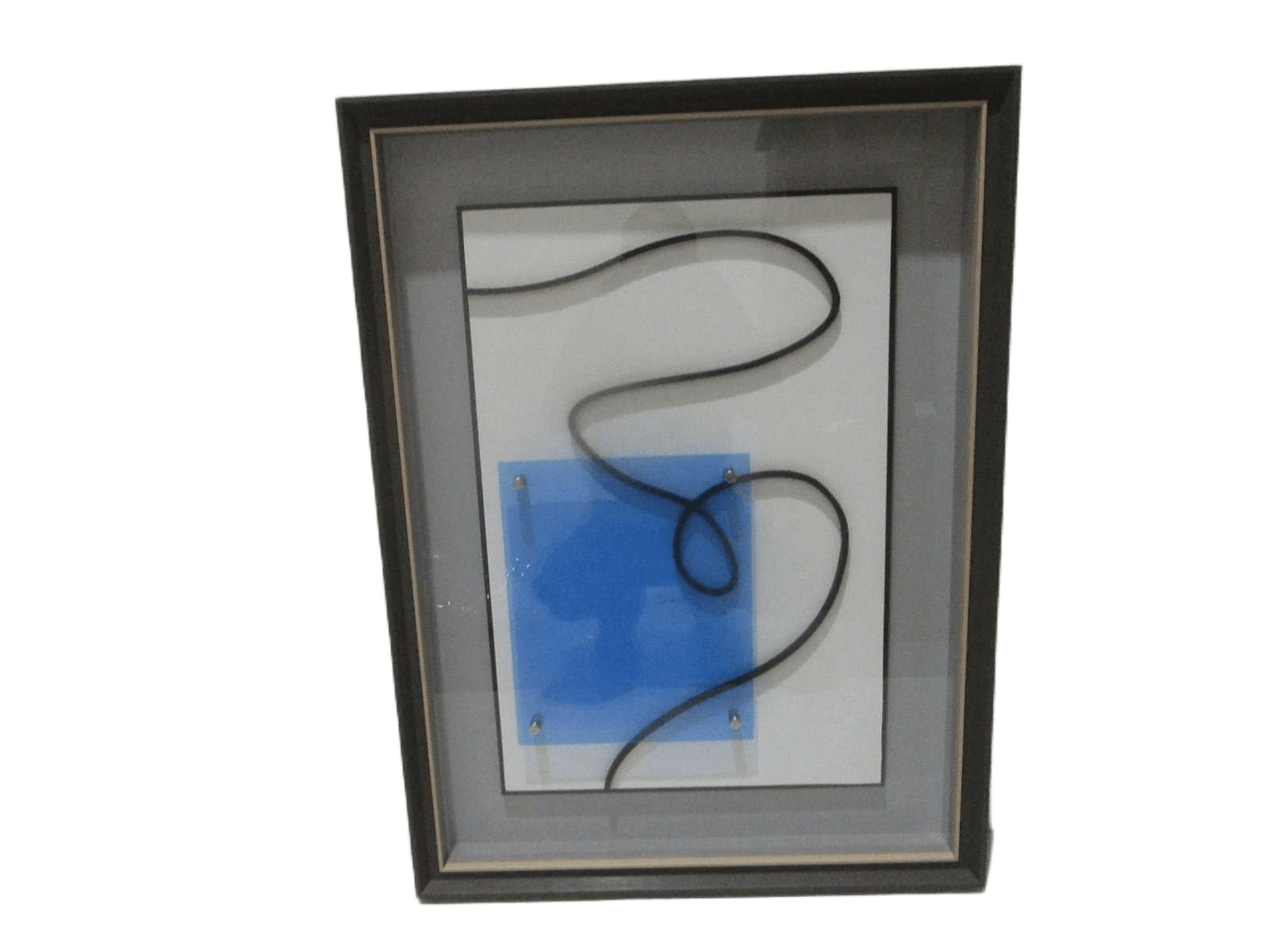 Painting 3d Mdf+pu+ps Frame+glass Cover Blue 60x80
