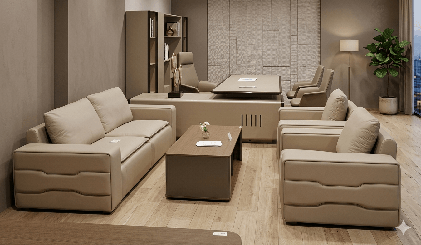 Sofa Set 3+1+1 Pu T923-3 Beige 3s: 2100*700*900 1s: 1100*700*900