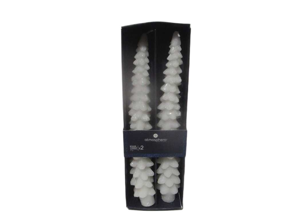 White Tree Taper Candle X2