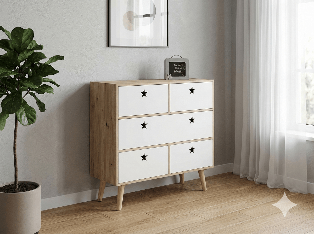 Chest Of Drawers Like A Star White M1