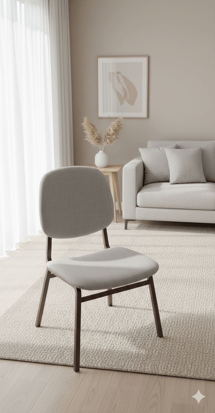 Dining Chair Wood Walnut Color Beige Bjorn-24 870x510x545