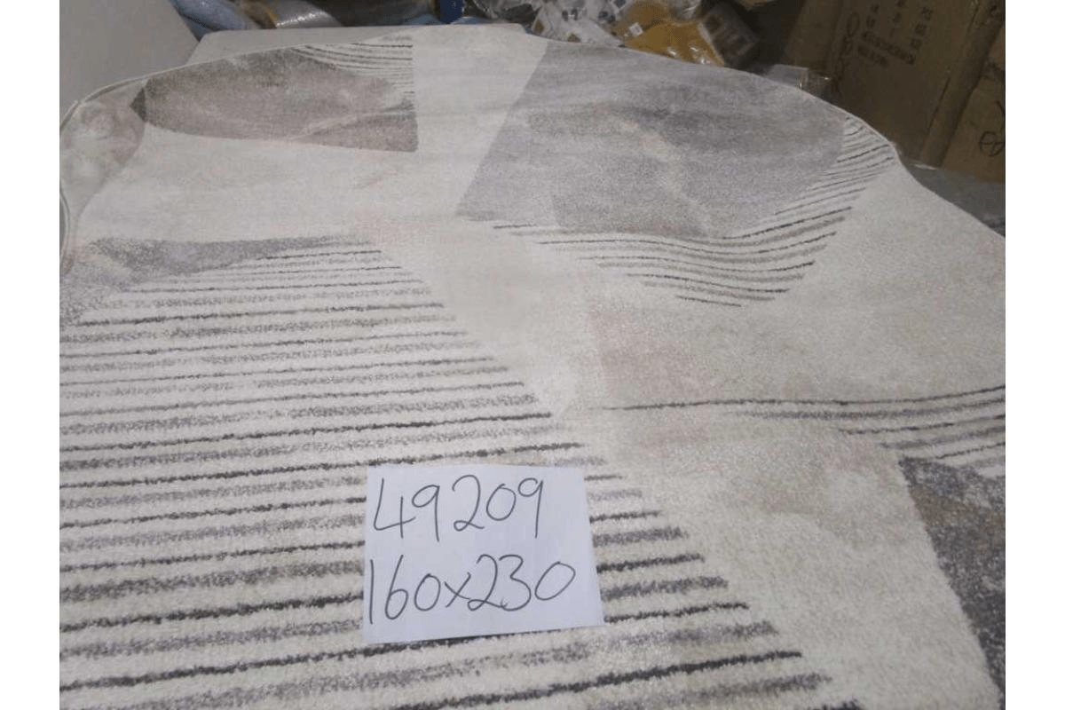 Carpet 160x230 Rio Soft Yarn Headset With Shrink Polyester 2,200 Grm / Sqm 224,000 Pnt/Sqm 12mm Pile Height Free Shape Hja26 Grey/Cream