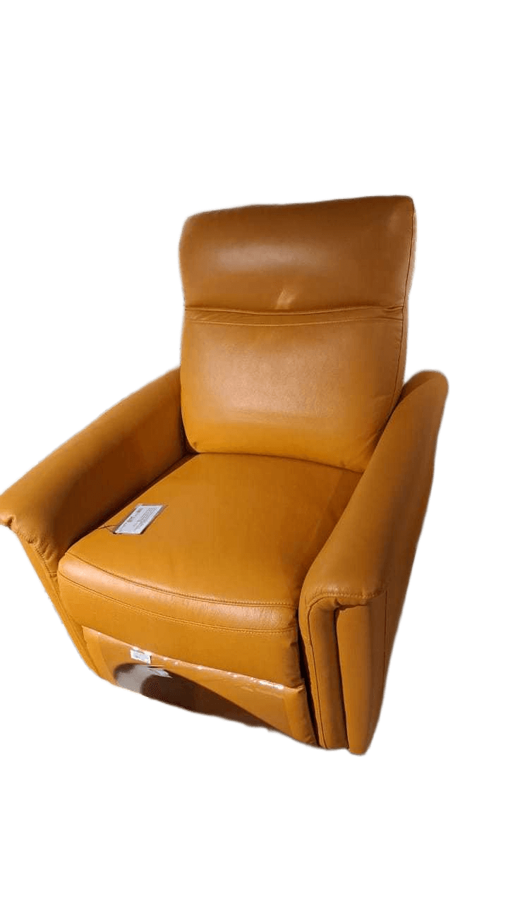 Chair Single With Recliner 833 Yellow Leather, Bonded Leather, Wood, Foam 90x95x98