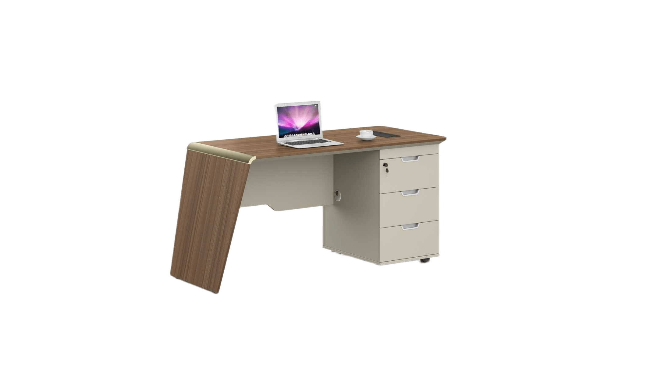 Executive Desk Da05 Australian Oak Db03 Ash Gray Melamine 1600*700*760 Table Top: 1400w*700d