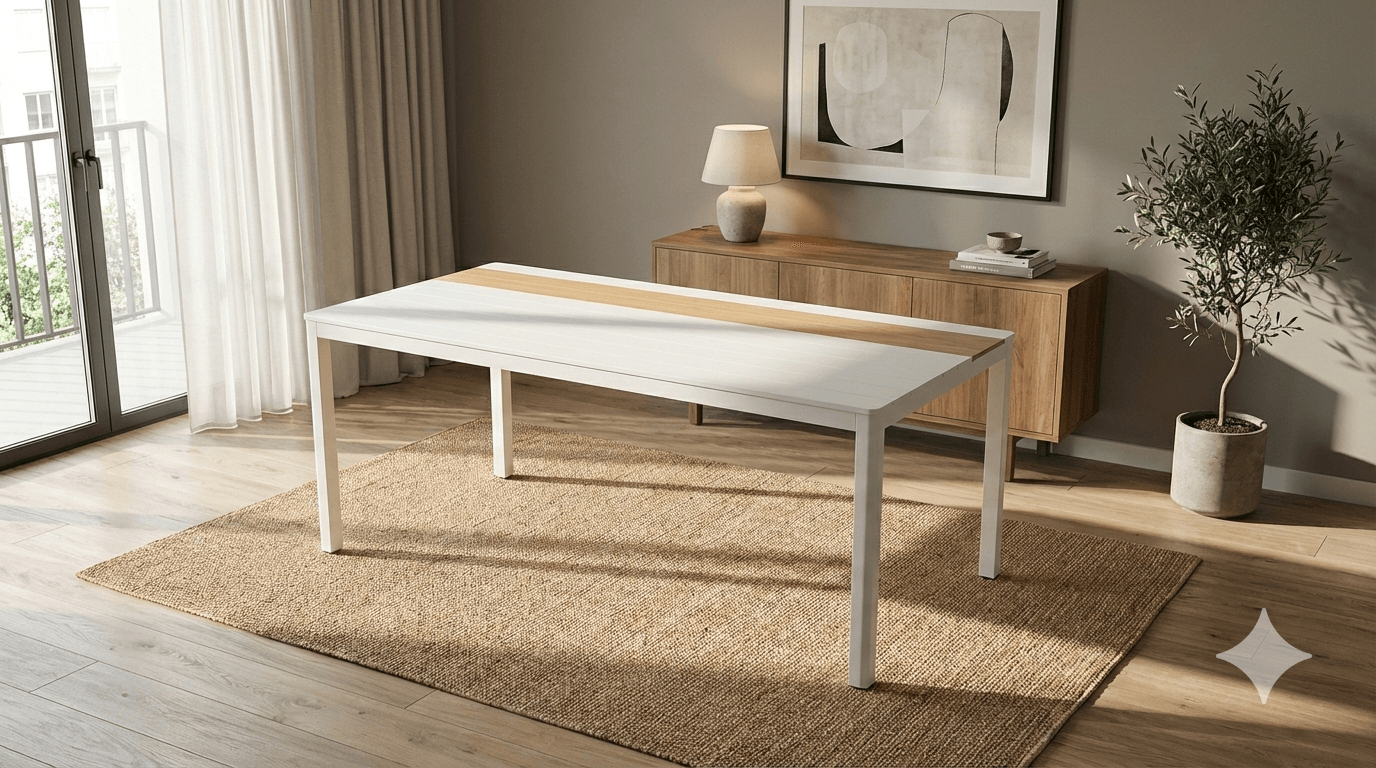 Dinning Table My-W602 White Aluminu Frame 200x100x74