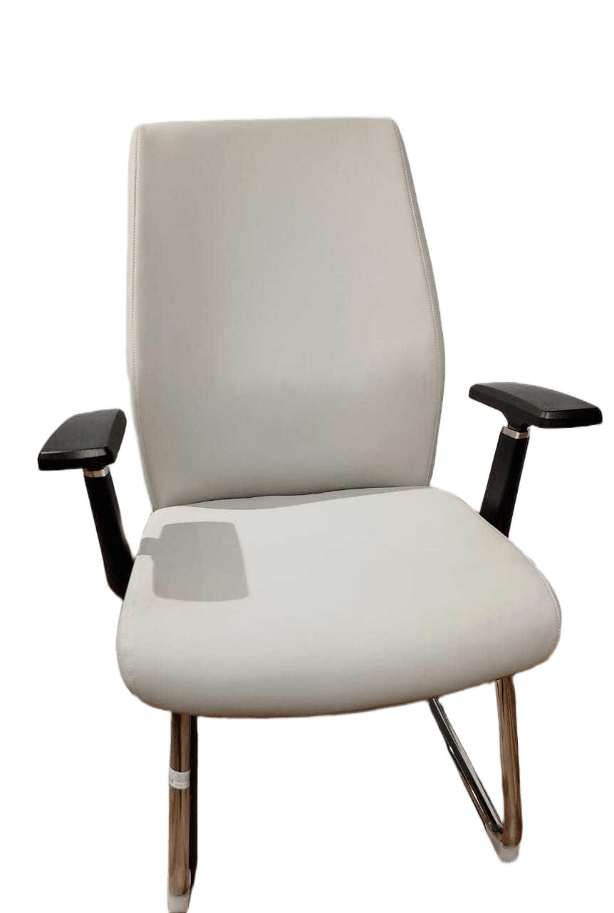 Visitor Chair Back:dk Grey+face: Lt.grey 270-42+270-36 Pu Leather, Chrome Base 69x101x65