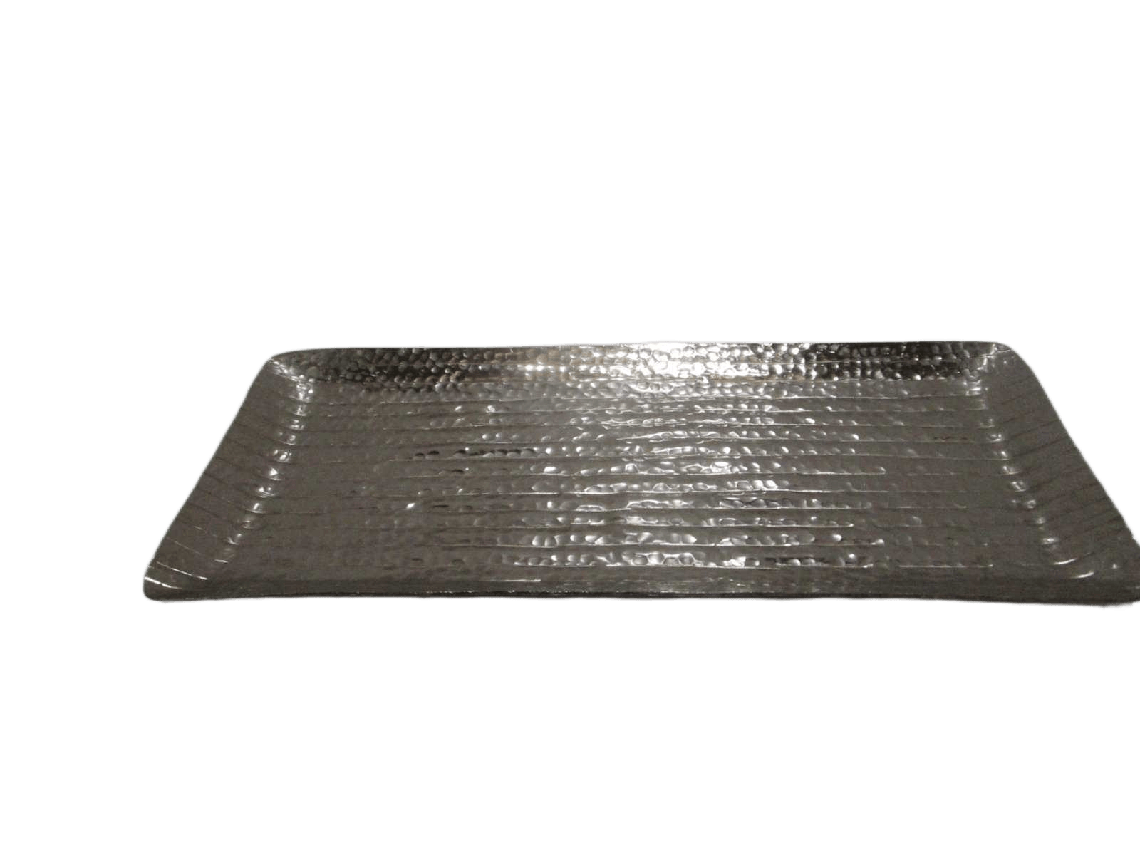 Small Rectangular Plate Alu Sparkle Ribs Effect 610 40x18x2 Cm Silv 1cl=