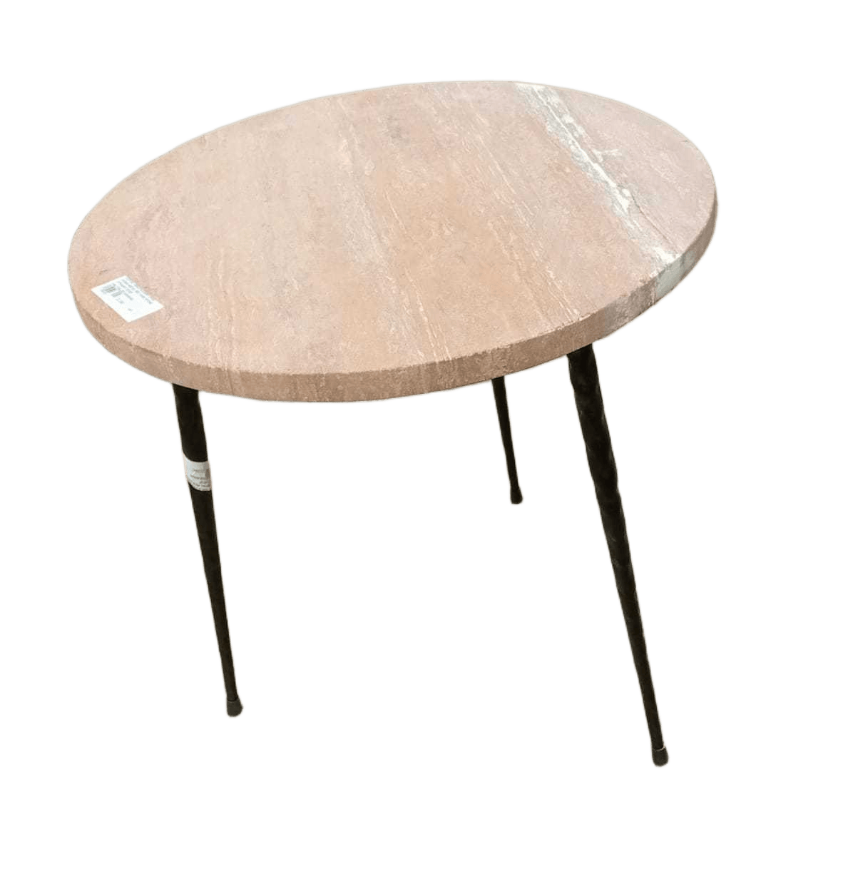 Coffee Table Pink Elegant Sand Stone+metal Red Sand Stone Straight Edge Half Filled 40x40x40