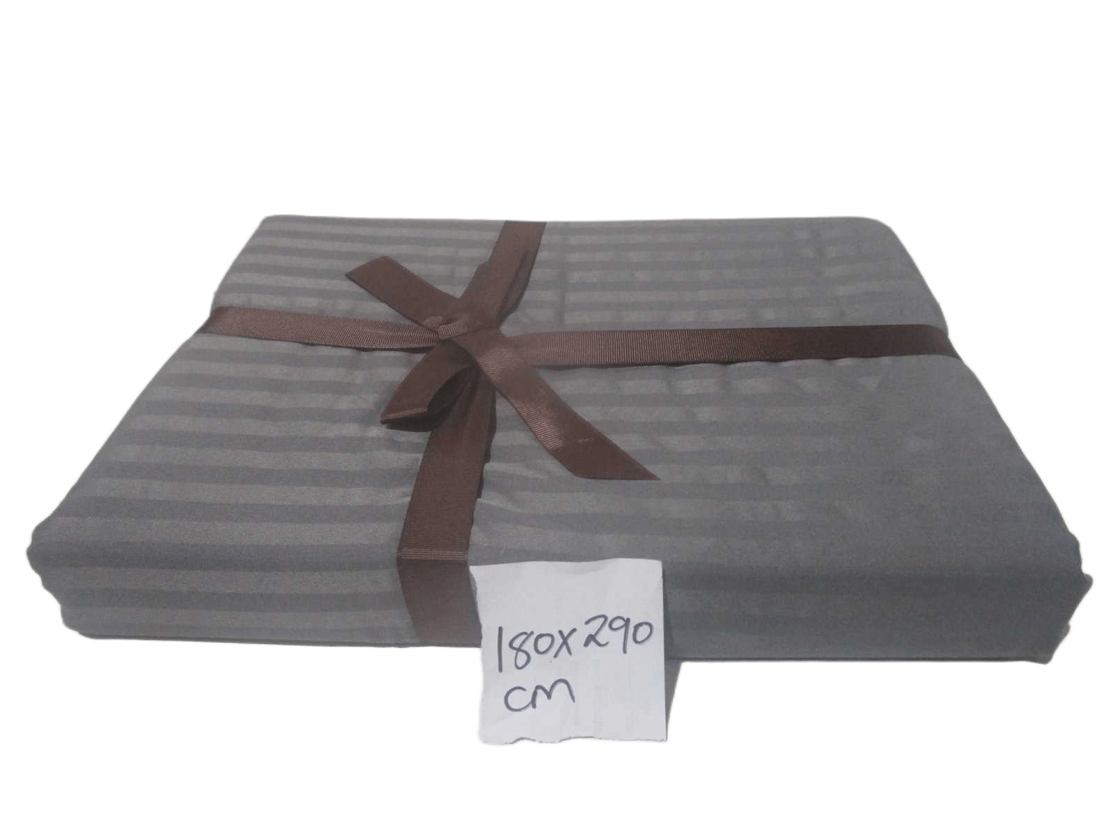 Bed Sheet Grey Set 2 Pcs 180x290cm, 1 Pillow Case 50x70cm+5cm 105gsm Polyester Stripe Design With Good Package Our Design Uni Col 016