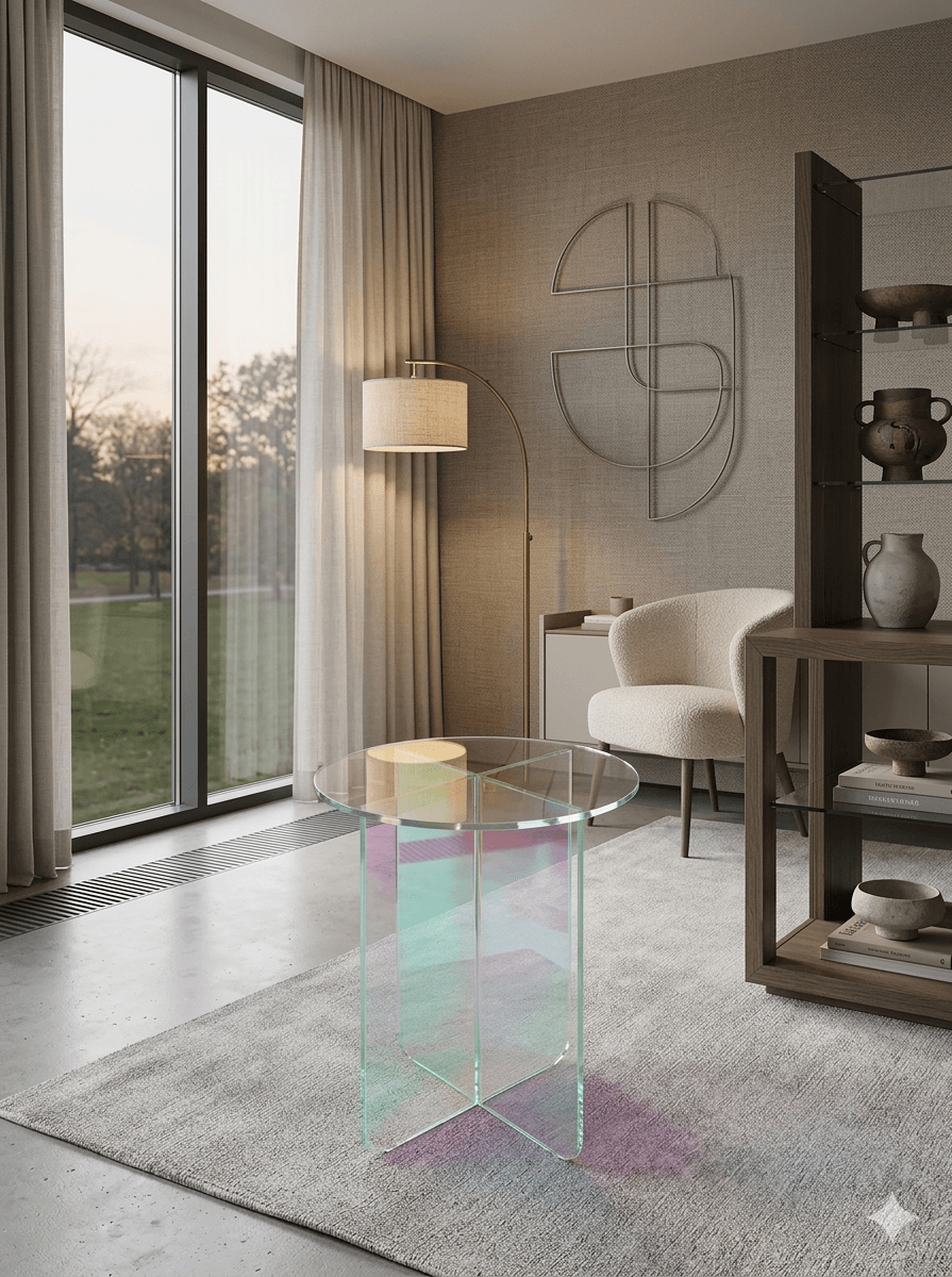 End Table 10mm Rainbow Colour Glass