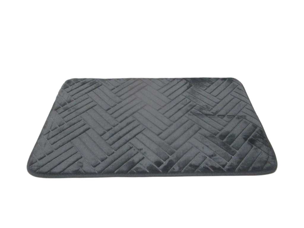 Bathroom Mat Design Rectangular , Polyster 1cm Dark Grey 50x80