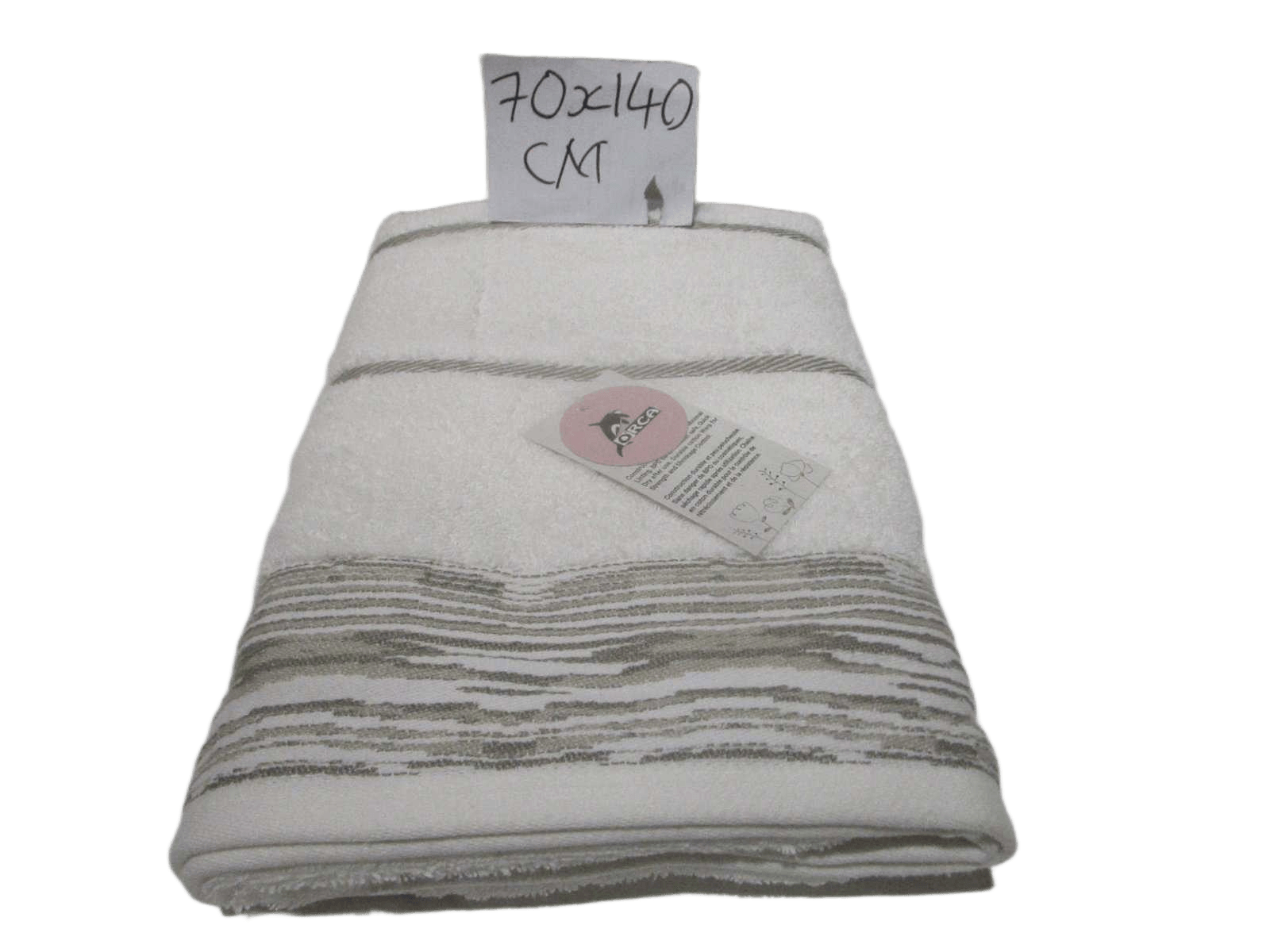 Towel Capricious - Plain Dyed Jacquard Towel - Single Ply - 550 Gsm - Combed Cotton- Polyester Insert Stripes