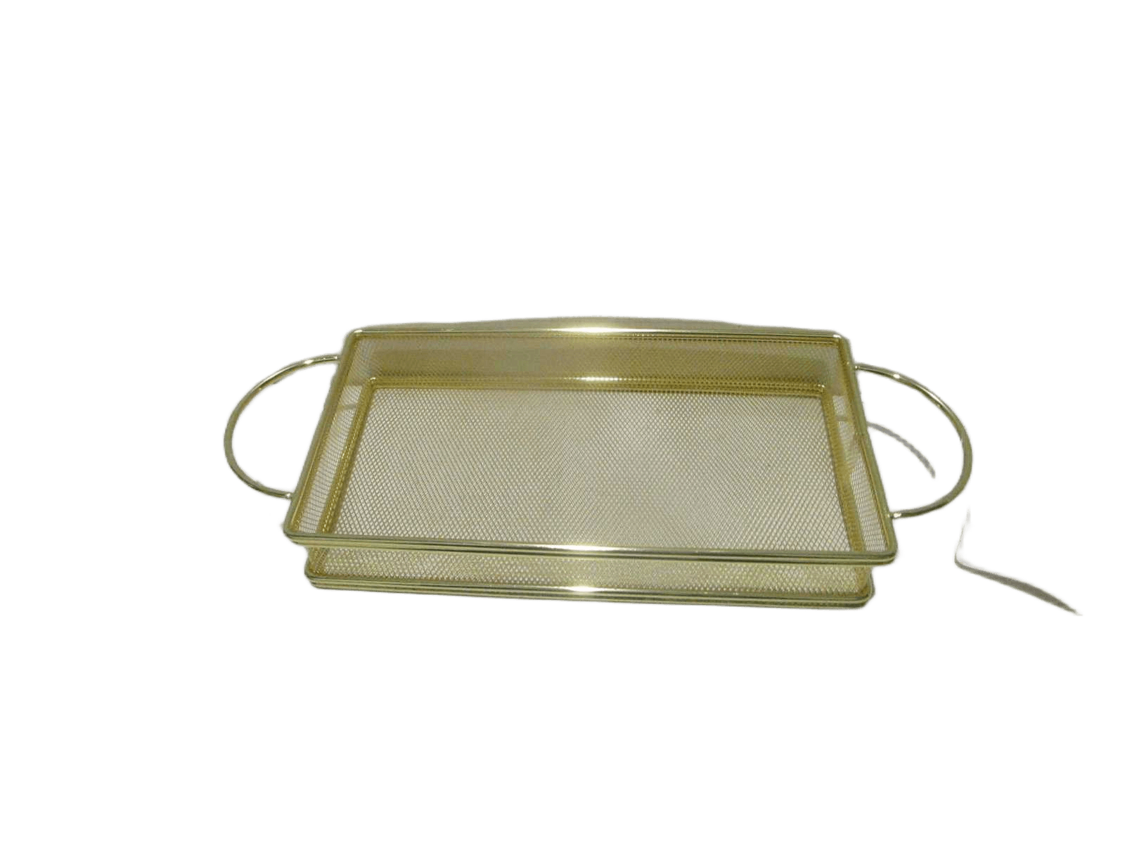 Rectangle Fry Basket With 2 Ears Handle 304 Inox Wet 201 Inox Frame Chrome Hanging Tag+opp Bag Gold 25.5*13.5*4.5