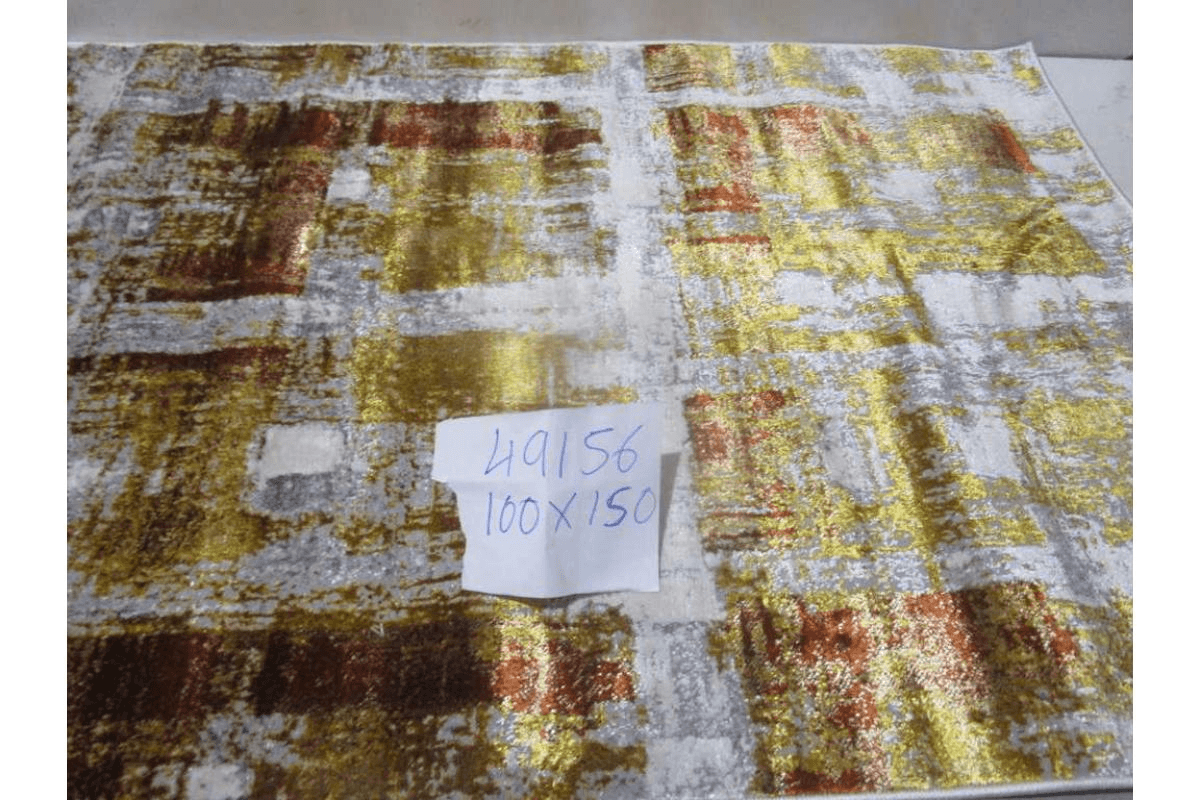 Carpet 100x150 Shiny Shrink Polyester + Pp 1,750 Gsm 420,000 Pts Cream/Gold