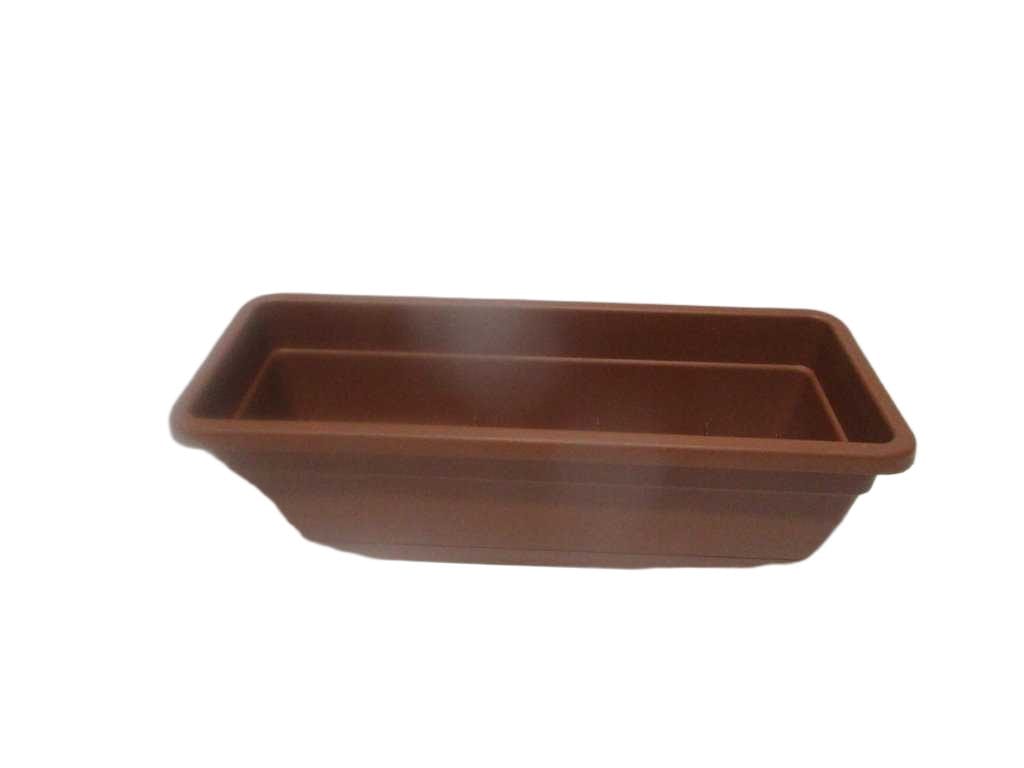 Flower Pot Iris Pp With Plate 507g 100% Recyclable Red Clay 50.7x19.6x15.9