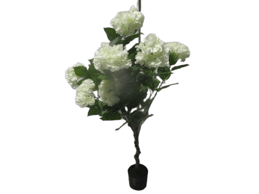 Artifical Plant Flower 1.2m 8 With Flower Pot With Flower Pot 86 Leaves White 1.2m