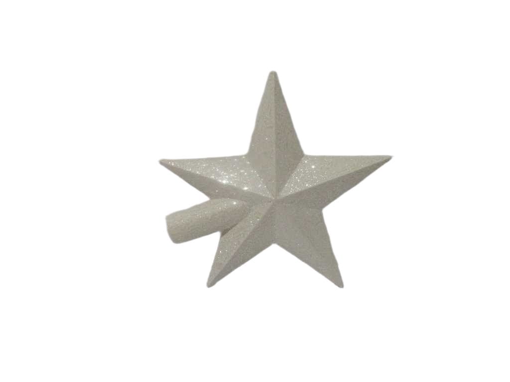 Glit Star Tree Top 22cm White