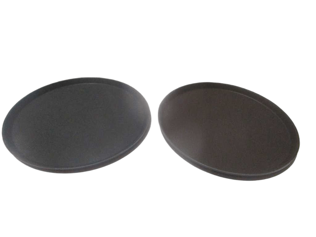 Serving Tray Round Hotel Rubber Top, Anti-Slip Black Plastic Back 650g Opp Bag Brown Black Ass Dia40